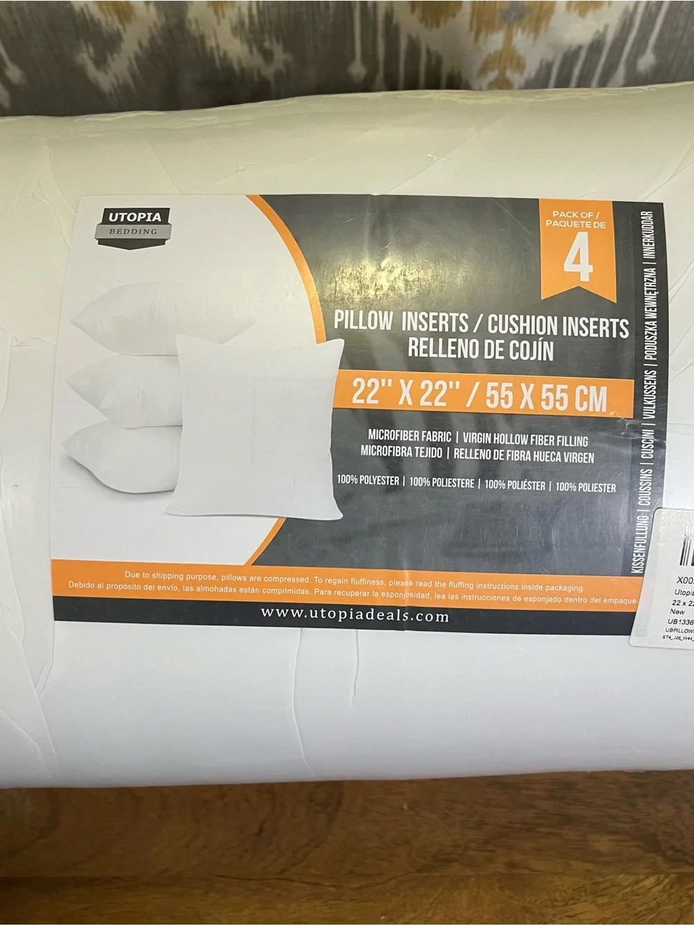 Utopia White Pillow Inserts - Pack of 4 (22